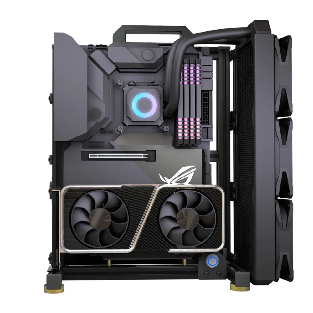 Open Frame Aluminum PC Case Rack EATX Water Cooling