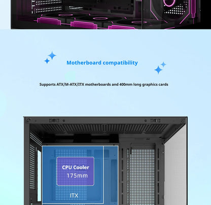 Gaming PC Case Dreamland Pro ATX Dual Glass 360mm Chassis