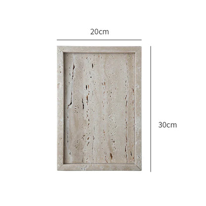 Vanity Tray Travertine Stone Minimalist Marble Style Tray Beige Organizer Fall 2025 Coffee Table Decor Gift