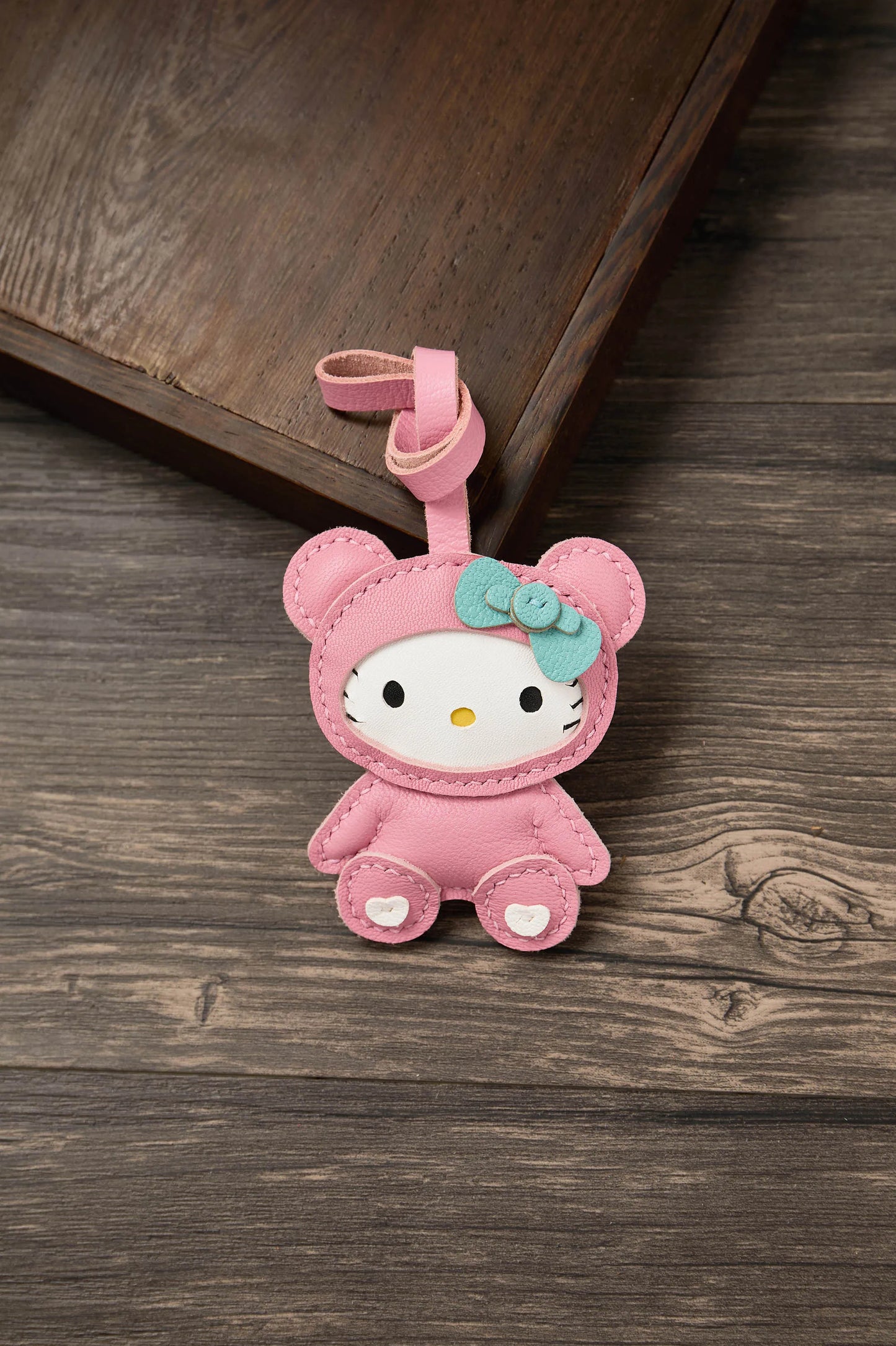 Leather Bag Charm No Face Keychain Black Cozy Cute Gift