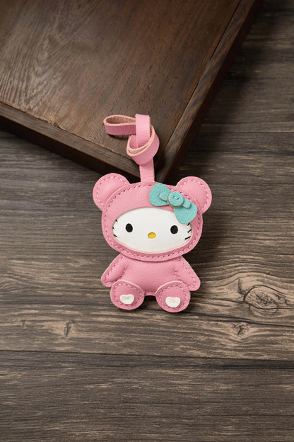 Leather Bag Charm No Face Keychain Black Cozy Cute Gift