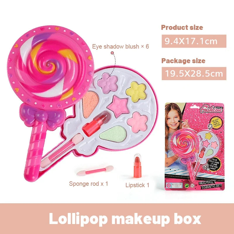 Princess Makeup Toy Set for Kids - Pretend Play Cosmetics with Lipstick & Eyeshadow for Parties