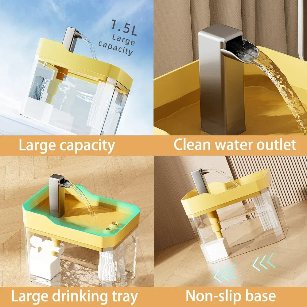 Cat Water Fountain USB Transparent Reservoir Auto Filtered Pet Drinker Fall 2025 Quiet Anti Dry Pump