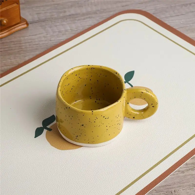 Ceramic Mug 300ml Porcelain Ring Handle Speckled Handmade Modern Coffee Cup Fall 2025 Cozy Gift