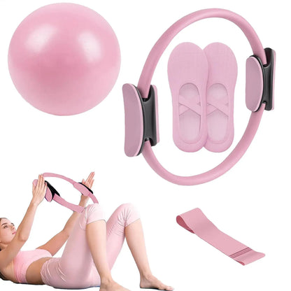 Pilates Ring Pink Fitness Set Home Workout Kit Fall 2026 With Ball And Resistance Band For Pregnancy Postpartum