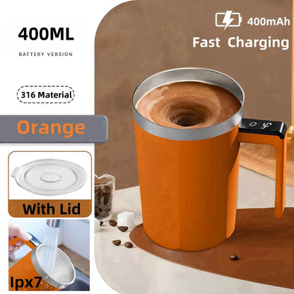 Self Stirring Mug 380ML Stainless Steel Interior USB Rechargeable Electric Coffee Cup Back To Work 2025 IP67 Waterproof