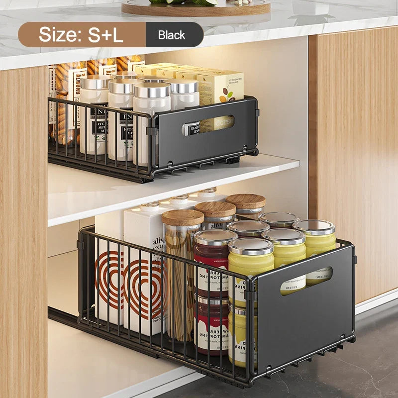 Pull Out Cabinet Organizer Slide Drawer Kitchen Rack