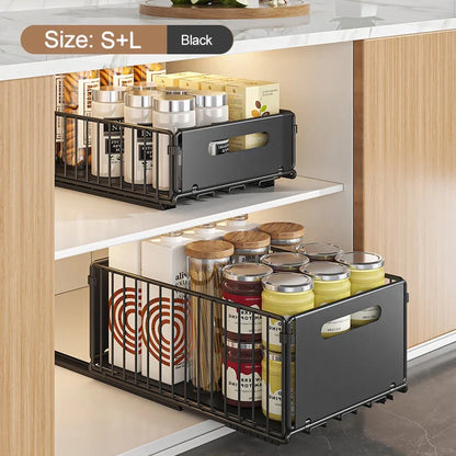 Pull Out Cabinet Organizer Slide Drawer Kitchen Rack