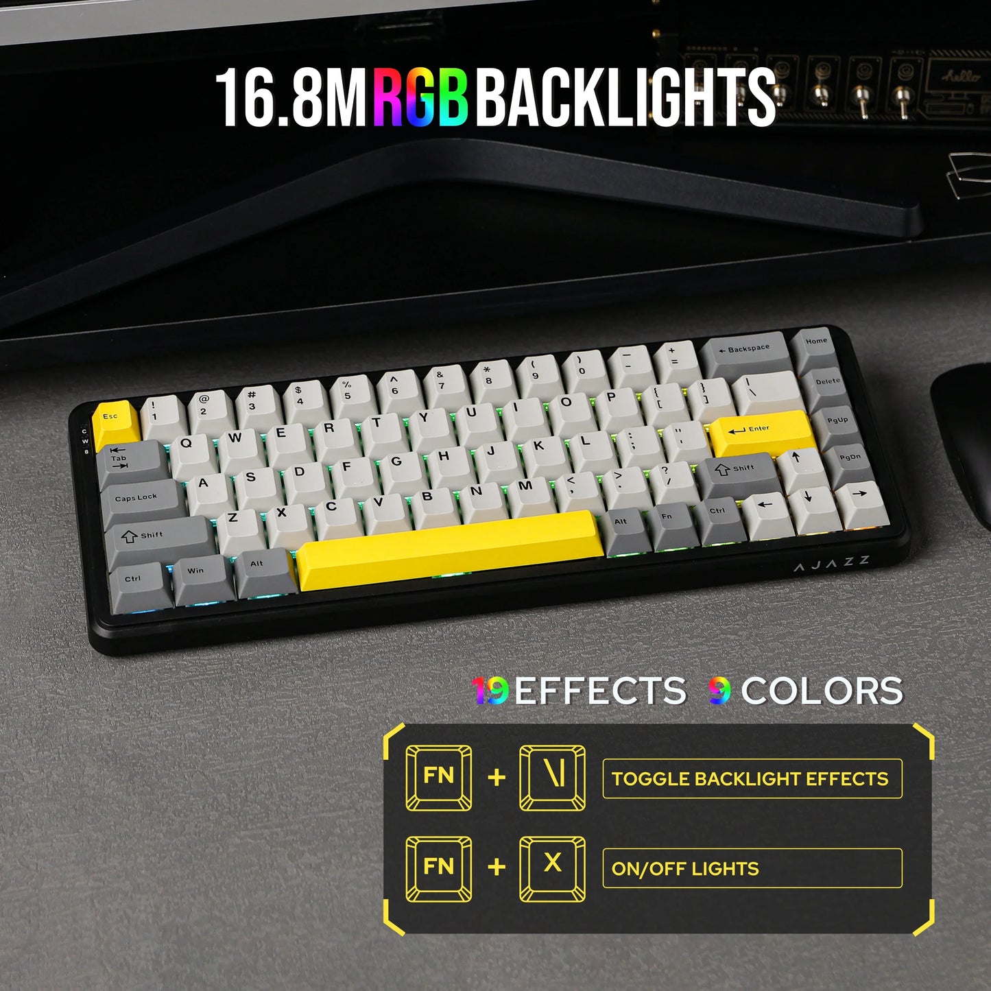 Mechanical Keyboard 68Key Wireless Bluetooth RGB Hall Effect