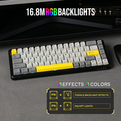 Mechanical Keyboard 68Key Wireless Bluetooth RGB Hall Effect