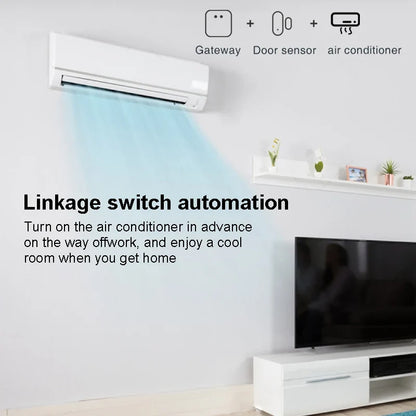 Tuya Smart Zigbee Door Sensor - Black Window Detector for Home Security System with Smart Life APP