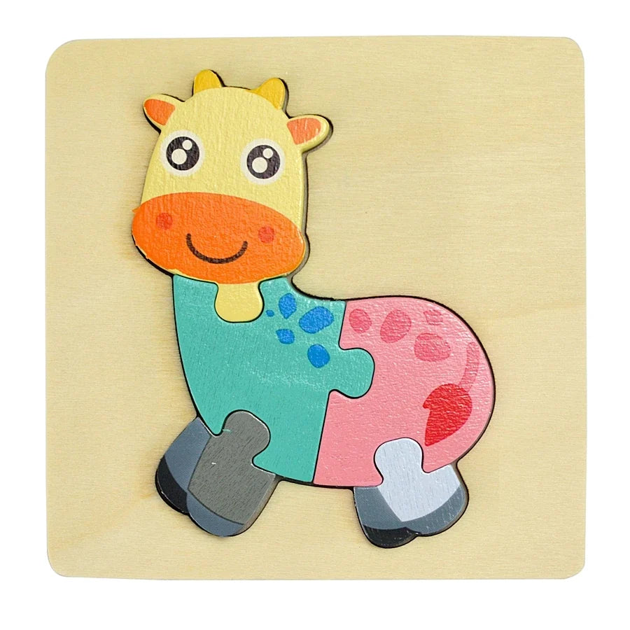 Variant image for 3D Wooden Animal and Vehicle Puzzle for Kids, Educational Montessori Toy for Cognitive Development and Fine Motor Skills-4