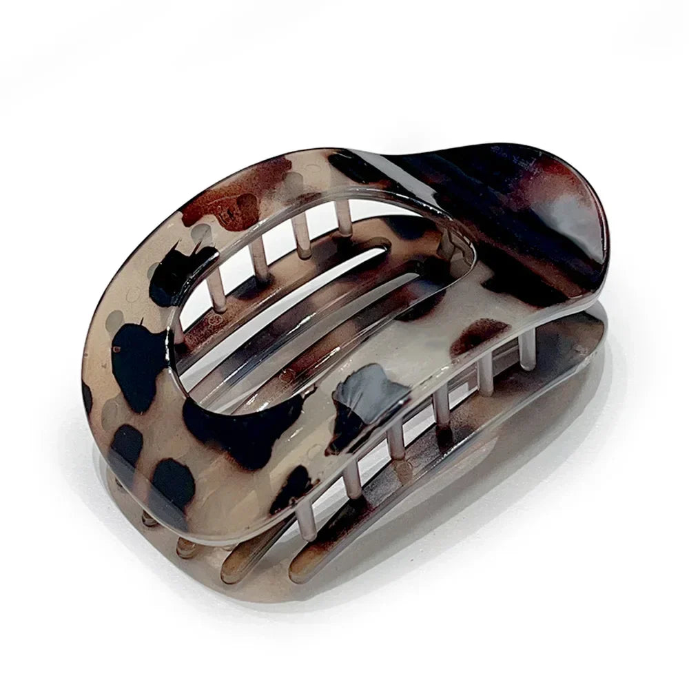 Hair Claw Clip Oval Design Leopard Print Acrylic Barrettes Spring 2026 Trend Gift