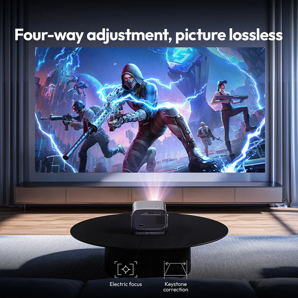 Mini Android Projector WiFi 6 350 ANSI Lumens – 4K Ready Smart Home Cinema 2026 Gift
