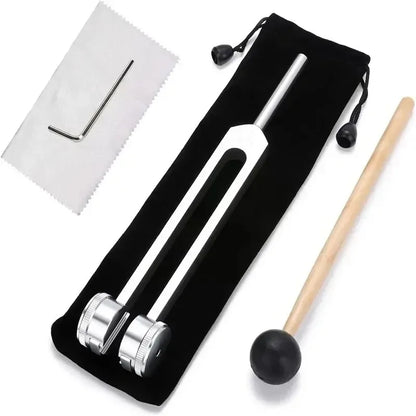 Chakra Healing Tuning Fork Set 128Hz 512Hz - Aluminum Alloy Sound Therapy Tools for Yoga and Meditation
