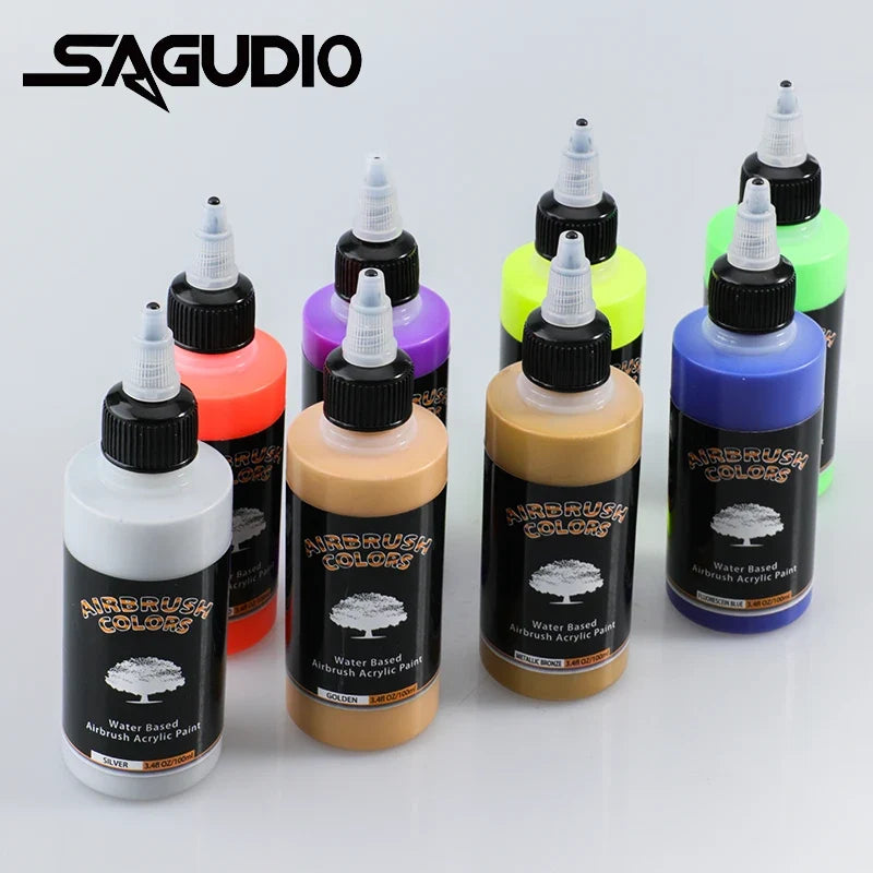 Airbrush Acrylic Paint Set - 8-Color Water Based Paints for Nail Art, Wood and Fabric DIY Crafts Spring 2026
