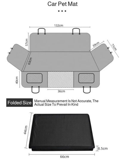 Waterproof Pet Car Seat Cover - Non-Slip Scratch-Proof Hammock Back Seat Protector for Dogs