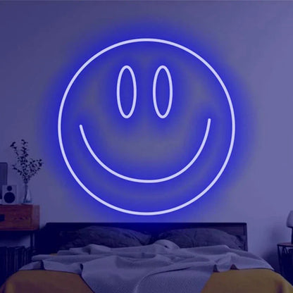 LED Neon Sign 35cm USB Powered Smile Face Wall Hanging Night Light Bedroom Decor Fall 2025 Gift