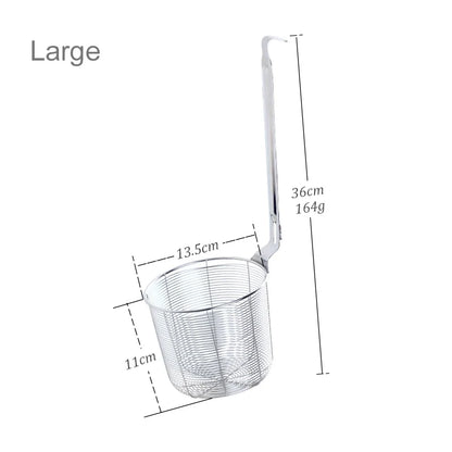 Stainless Steel Frying Basket Mesh Colander – Multi-Use Kitchen Strainer for Noodles and Dumplings, Viral 2026 Trend