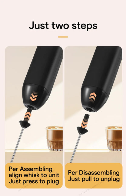USB Rechargeable Electric Milk Frother 3-Speed – Handheld Foam Maker Egg Beater Coffee Drink Wand 2026
