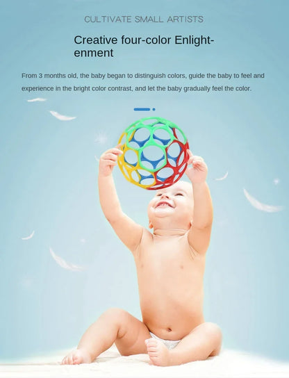 Baby Rattle Teether Ball Newborn Sensory Toys Soft Safe