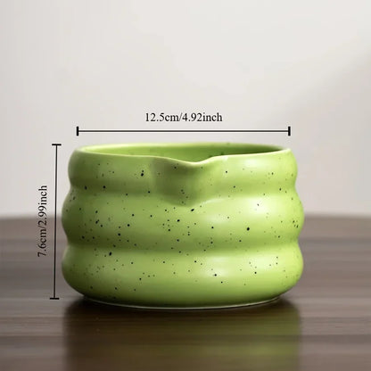 Matcha Bowl Ceramic Wavy Rim Tea Set With Song Dynasty Pointing Tool Fall 2025 Mindful Gift
