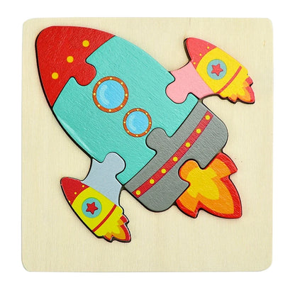 Variant image for 3D Wooden Animal and Vehicle Puzzle for Kids, Educational Montessori Toy for Cognitive Development and Fine Motor Skills-9