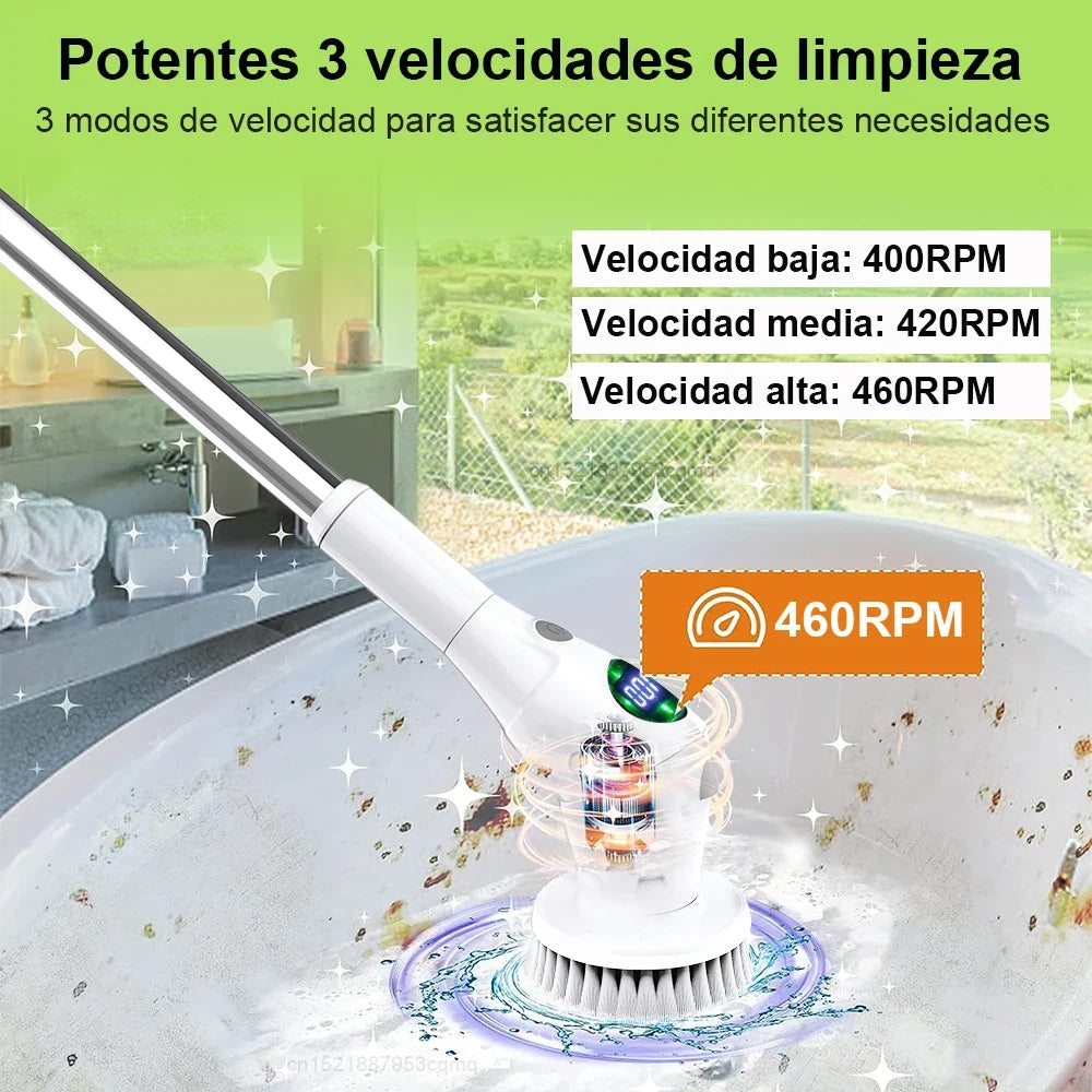Wireless Rotatable Electric Cleaning Brush - 8 in 1 Household Cleaning Tool for Kitchen & Bathroom