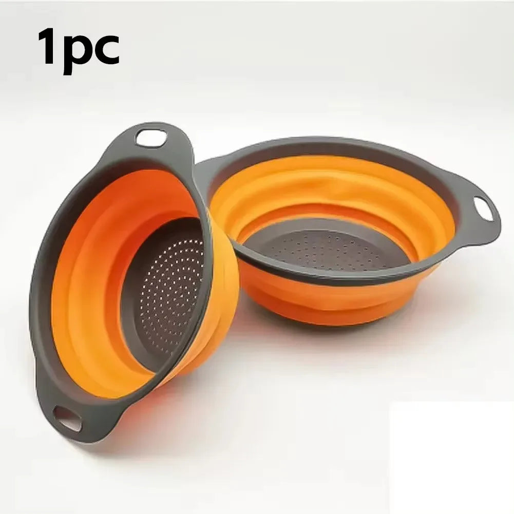 Silicone Folding Drain Basket Colander Eco Friendly Space Saving Kitchen Drainer Spring 2026