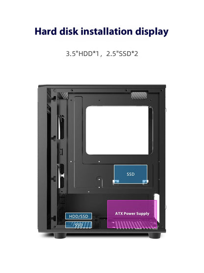 Mini ITX mATX 23L PC Case SFX ATX Support Compact Chassis