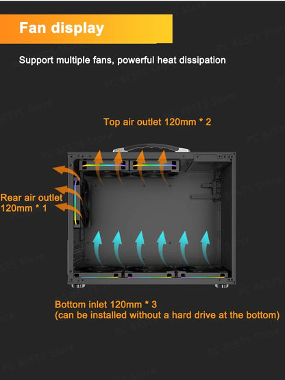 Mini ITX PC Case Transparent Side 240mm Water Cooling