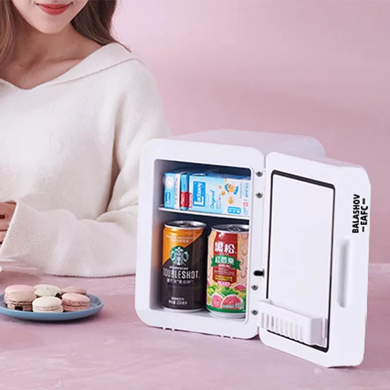 Mini Makeup Fridge 4L With LED Mirror Portable Cosmetic Cooler USB Dual Use Home Car Fall 2025 Keeps Skin Fresh