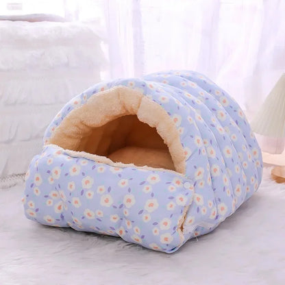 Cat Bed Cocoon Soft Coral Fleece Nest Indoor Winter 2025 Cozy Snuggly Warm Retreat For Cats