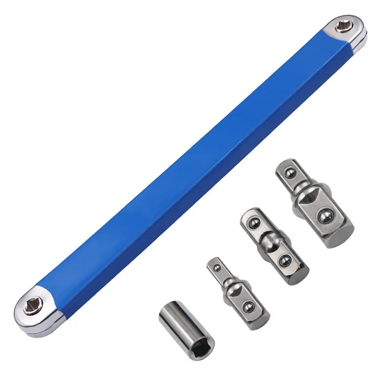 Compact Offset Extension Wrench 4-Adapter Set – Dual-Purpose Impact Socket Ratchet Automotive Hand Tool 2026