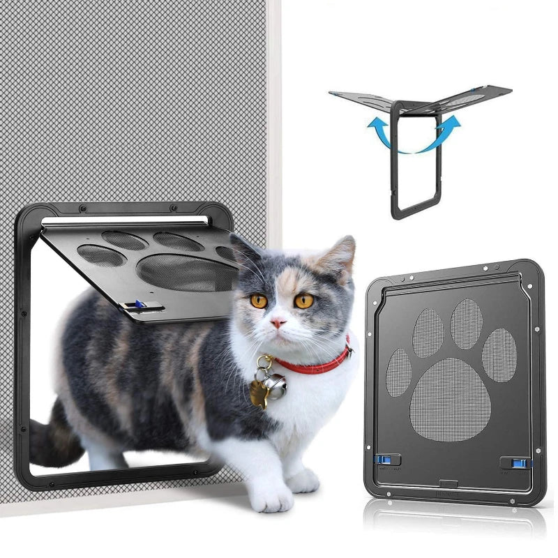Pet Door Lockable Magnetic Screen Flap Panel Universal Door Gate Window Pet Entry Spring 2025 Easy Install Secure