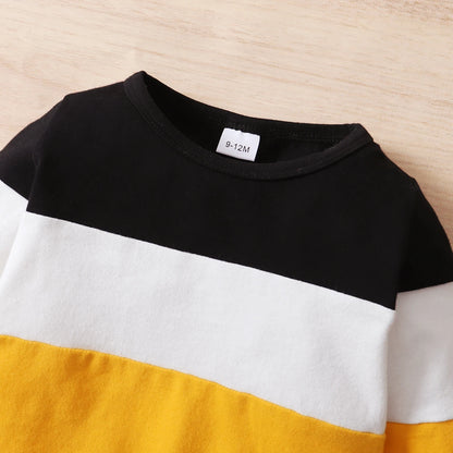 Print detail on baby boys long-sleeve casual T-shirt