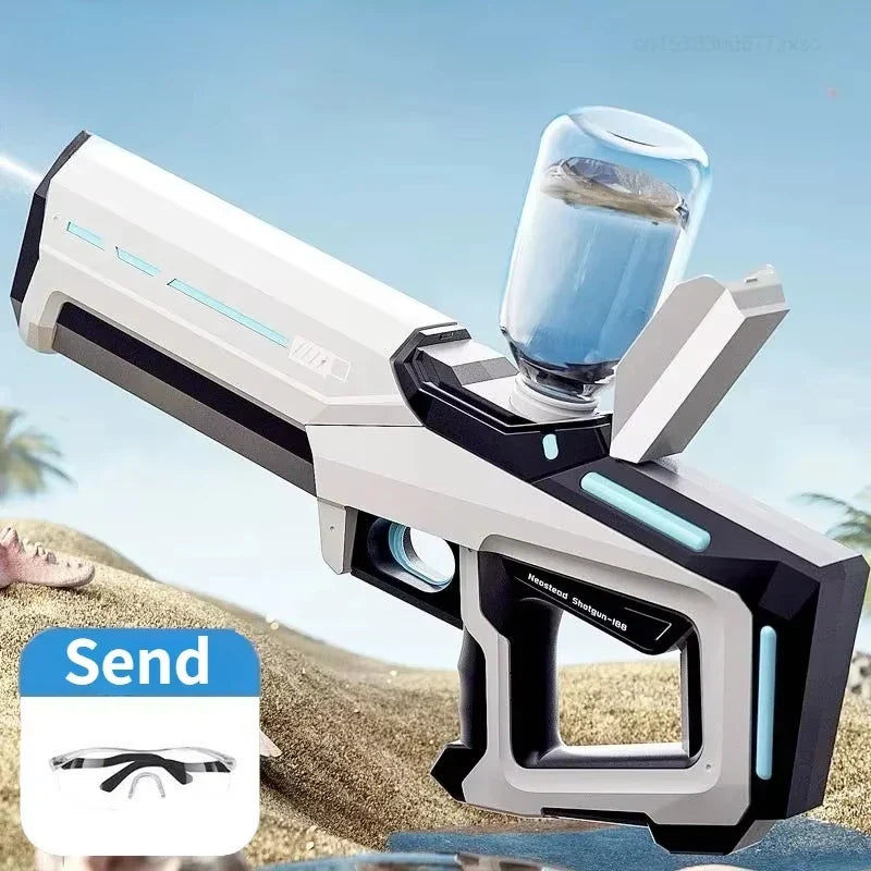 Water Blaster Wireless Dual Electric Water Gun Large Capacity 8m Range Burst Mode Summer 2025 Beach Kids Toy