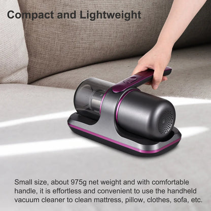 Compact Mattress Vacuum Cleaner 100W Cordless UV Bed Cleaner 8000Pa Strong Suction
