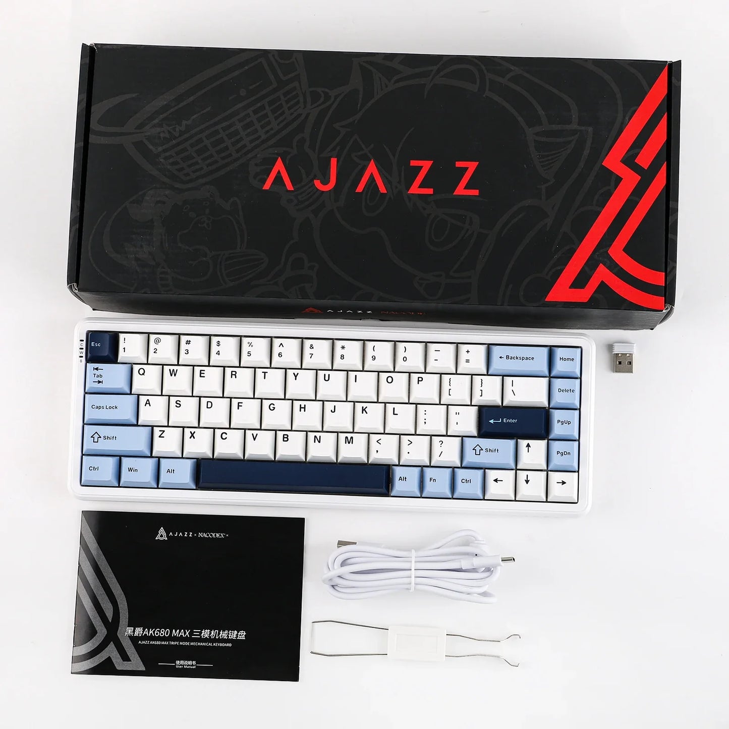 Mechanical Keyboard 68Key Wireless Bluetooth RGB Hall Effect