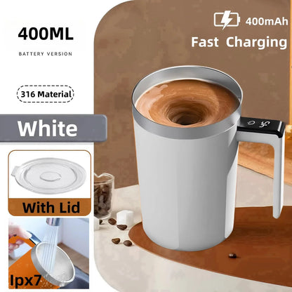 Self Stirring Mug 380ML Stainless Steel Interior USB Rechargeable Electric Coffee Cup Back To Work 2025 IP67 Waterproof