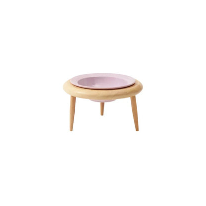 Cat Ceramic Bowl Set Height Adjustable Elevated Wooden Stand Double Food Water Bowls Fall 2025 Mess Free Feeding