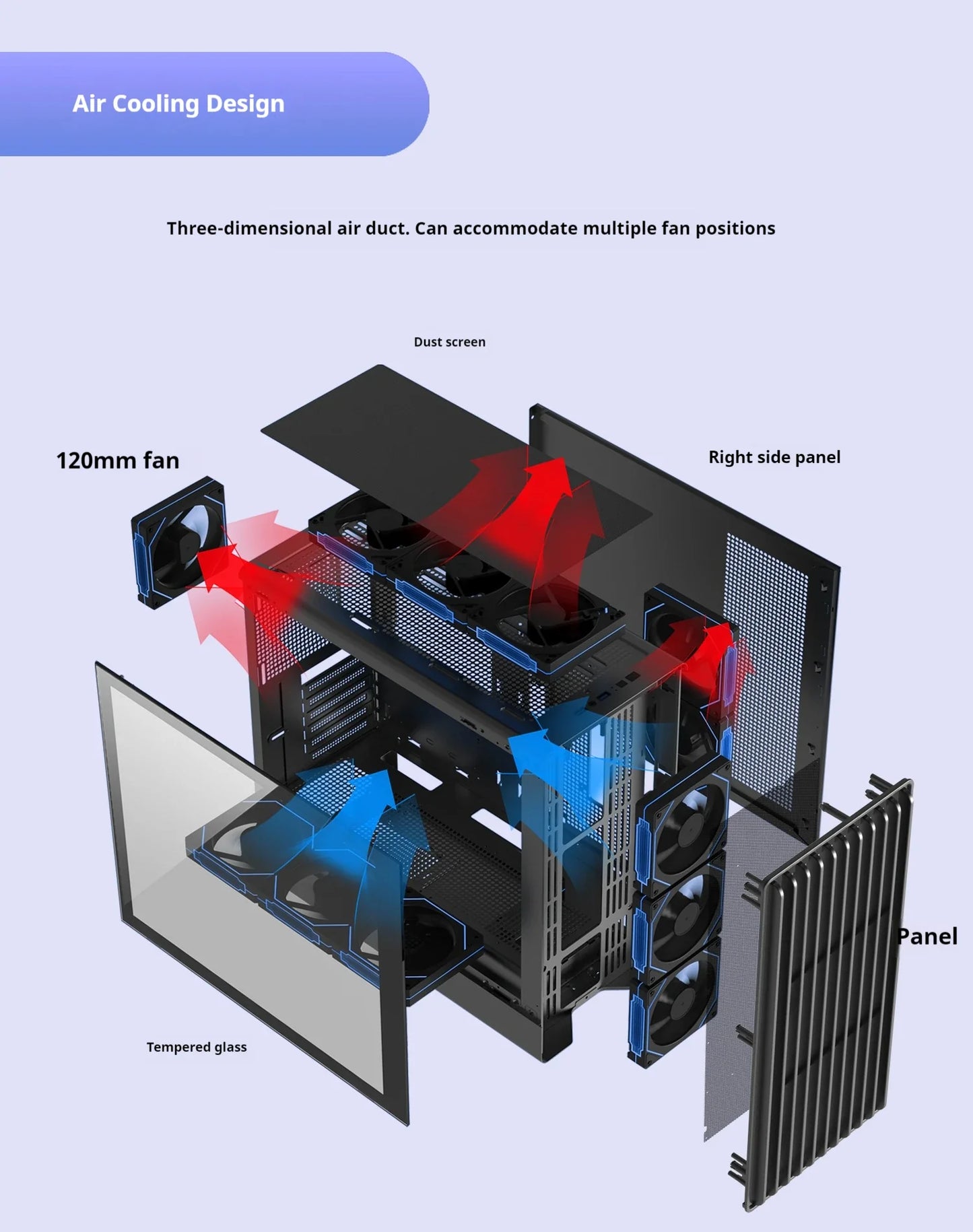 PC Case Glass Side ATX M ATX ITX Support 360mm Radiator