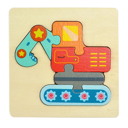 Variant image for 3D Wooden Animal and Vehicle Puzzle for Kids, Educational Montessori Toy for Cognitive Development and Fine Motor Skills-8