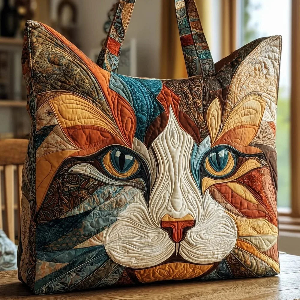 Durable Timeless Women's Tote Bag – Quilted, 3D Floral Embroidery, Cotton, Everyday Use