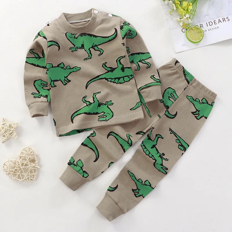 Additional gallery view 10 of kids cotton cartoon long sleeve pyjama set