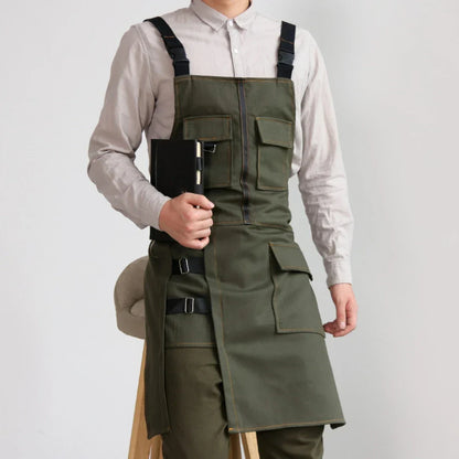 Denim Apron Adjustable Work Apron Cotton Canvas Heavy Duty Barista Apron Fall 2025 Durable Multi Pocket
