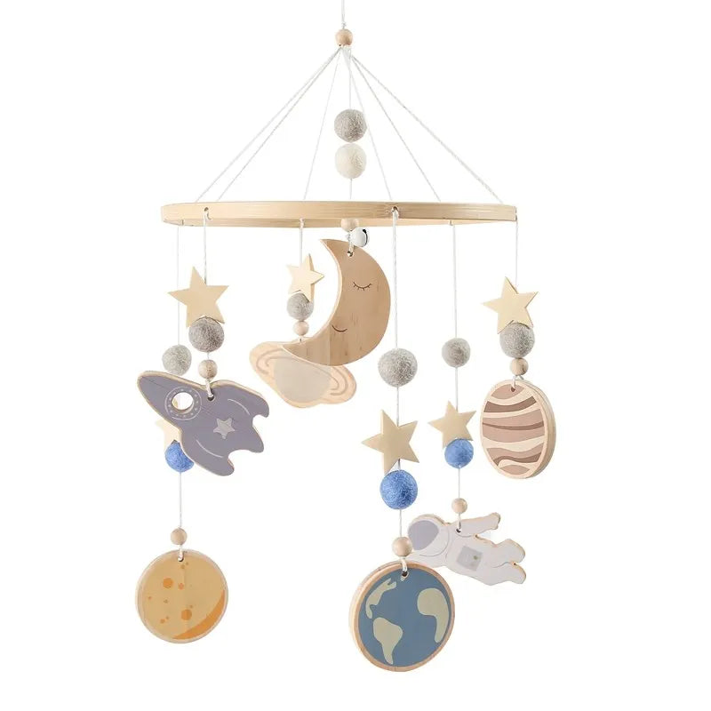 Baby Mobile Wooden Crib Hanging Toy Newborn Nursery Fall 2025 Soothing Music Developmental Gift