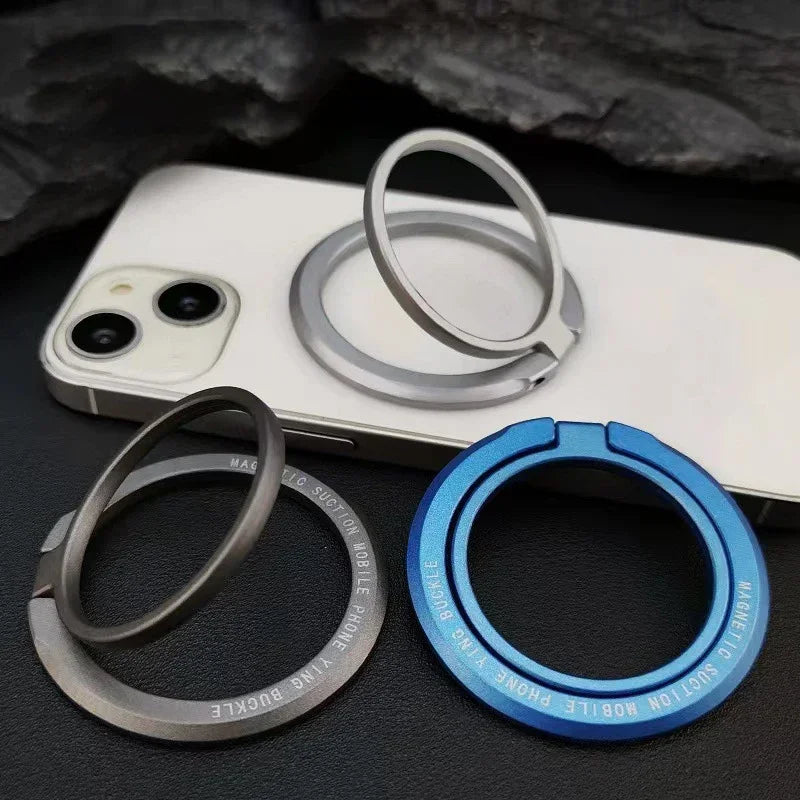 Magnetic iPhone Ring Holder - Foldable Grip Stand & Accessories for Mobile Support