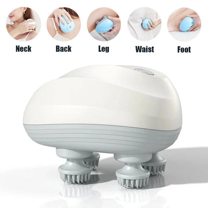 Electric Head Massager USB Rechargeable Scalp Massager Holiday Gift 2026 Deep Tissue Kneading for Neck Back Shoulders