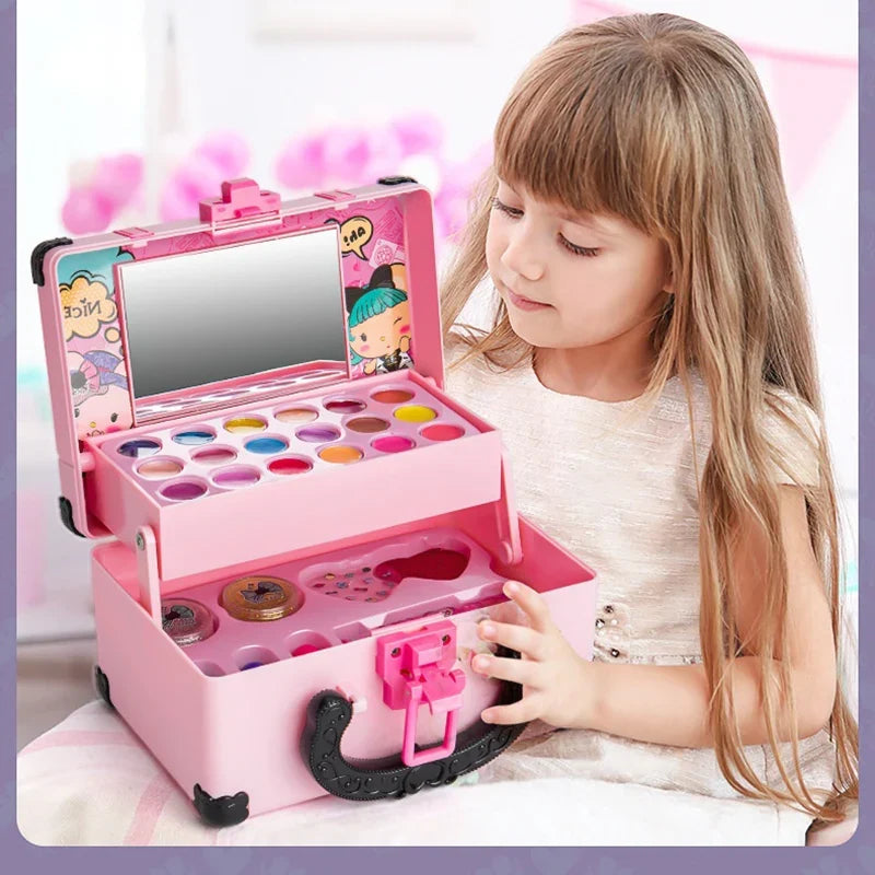 Princess Makeup Play Set for Kids - Safe, Non-Toxic Cosmetic Kit with Lipstick & Eye Shadow